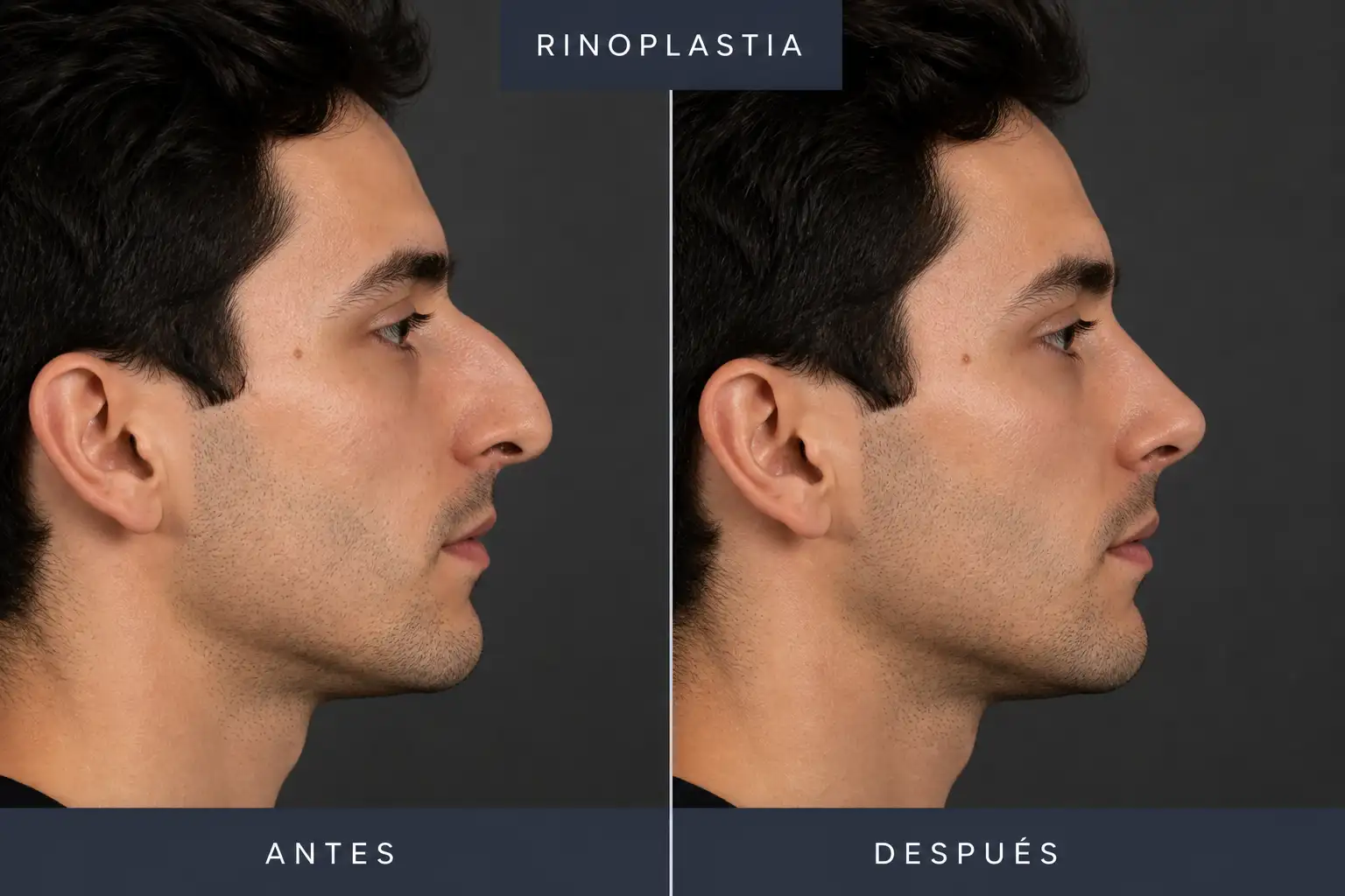 Rinoplastia Hombre Antes y Después